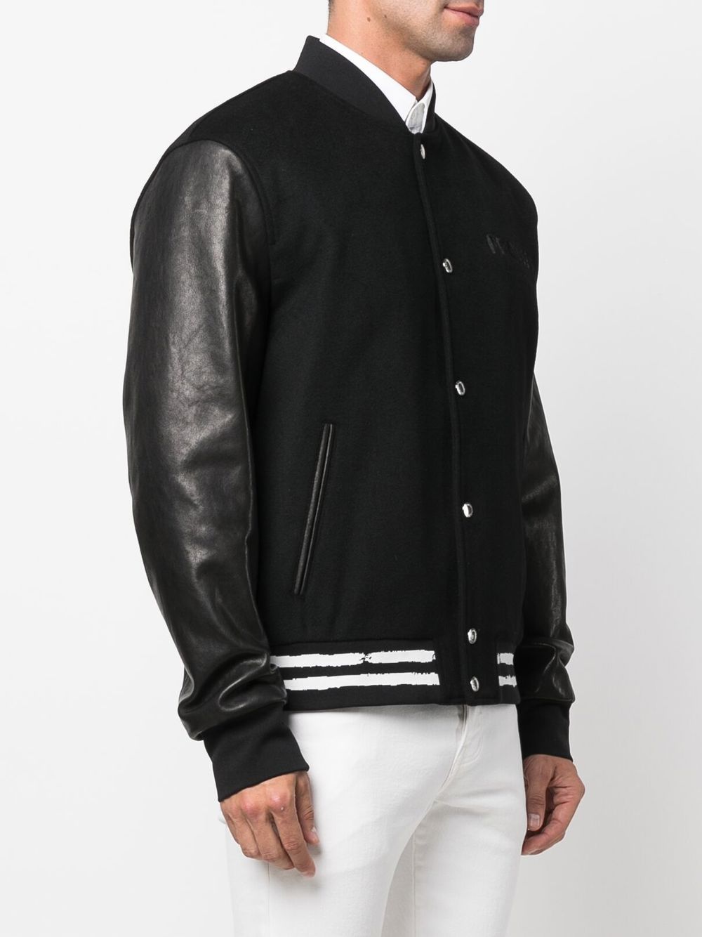 Shop Alexander Mcqueen Embroidered-logo Bomber Jacket