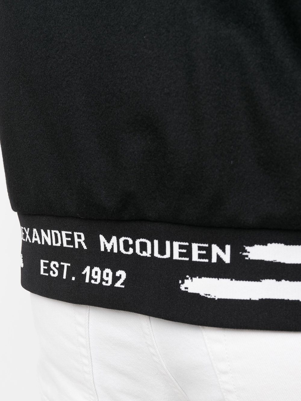 Shop Alexander Mcqueen Embroidered-logo Bomber Jacket