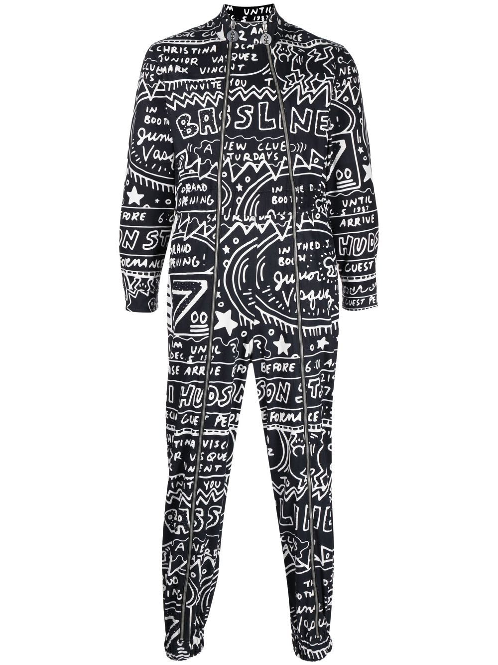 Shop Honey Fucking Dijon Graphic-print Double-zip Boiler Jumpsuit