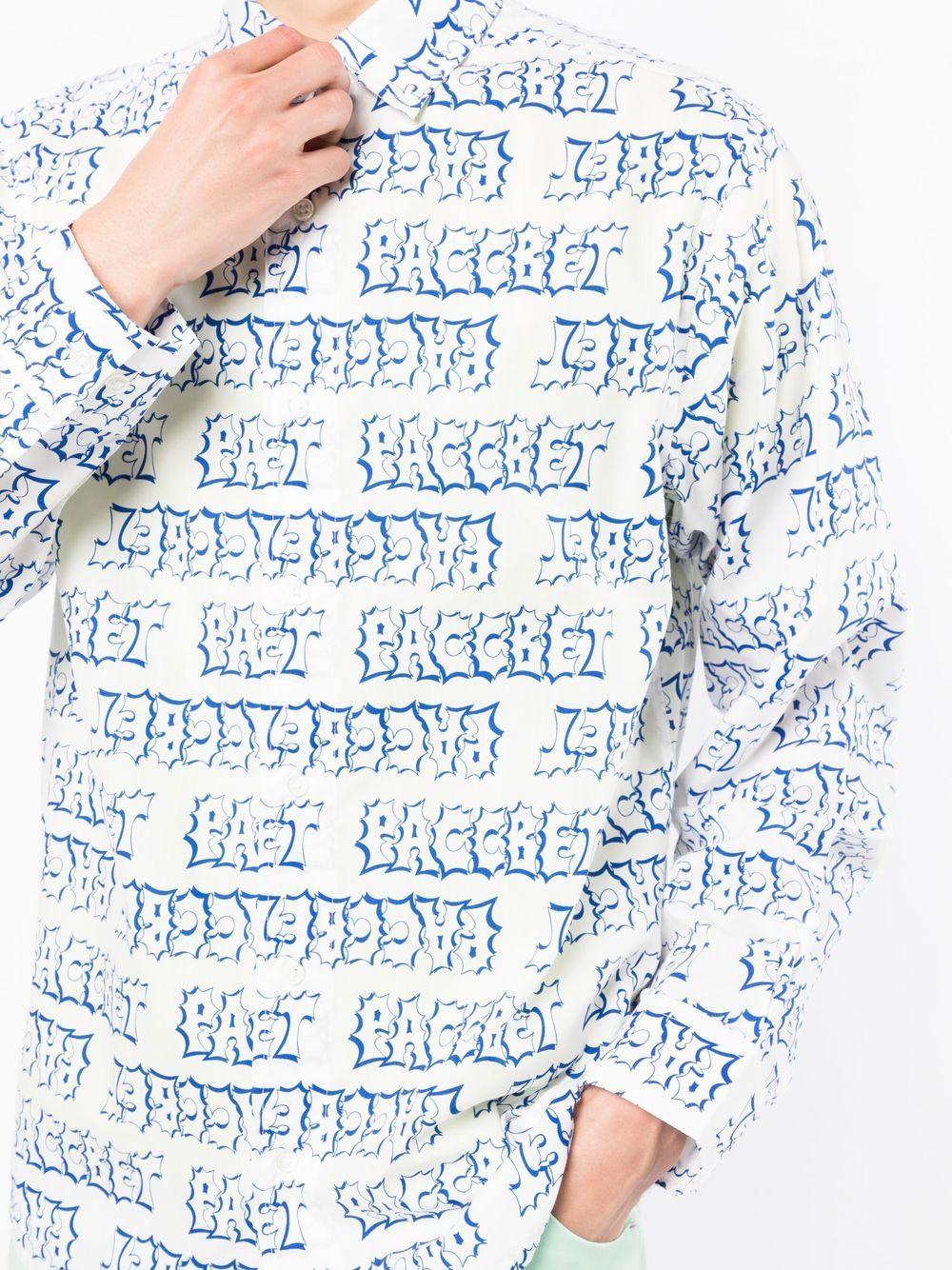 Shop Paccbet Graphic-print Cotton Shirt