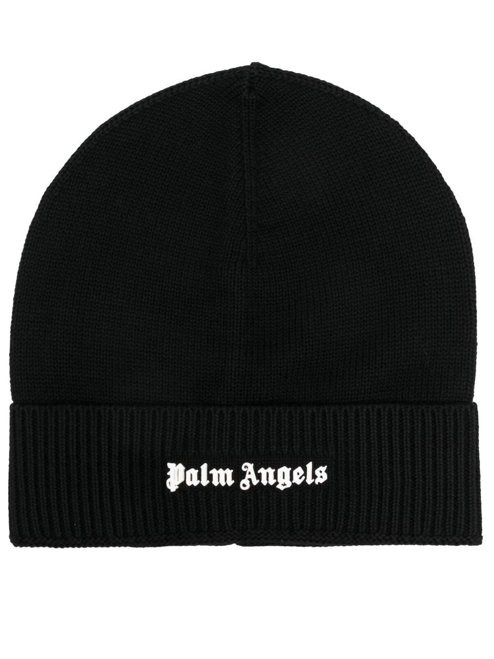 Shop Palm Angels Logo-embroidered Beanie