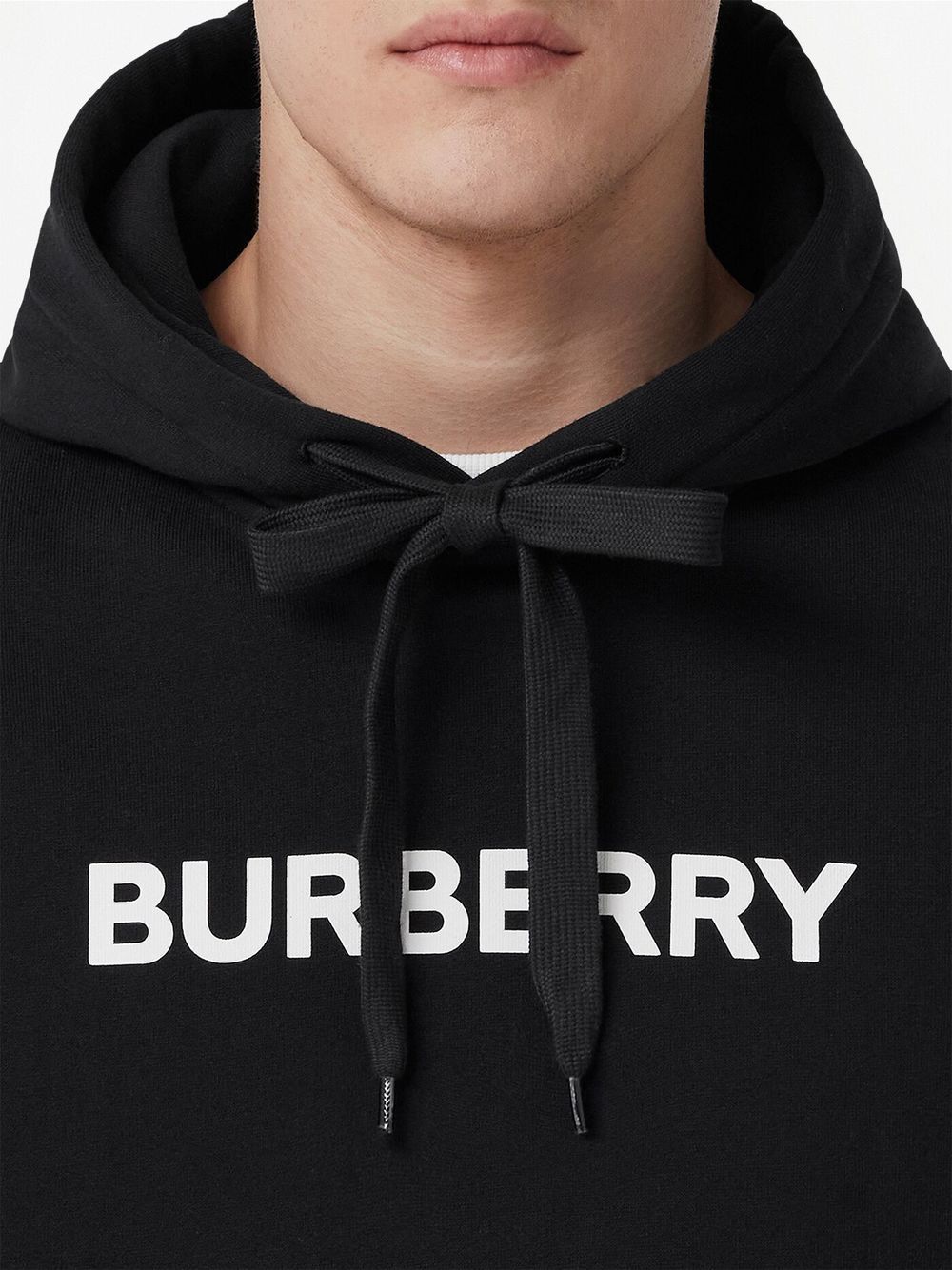 Shop Burberry Logo-print Cotton Hoodie