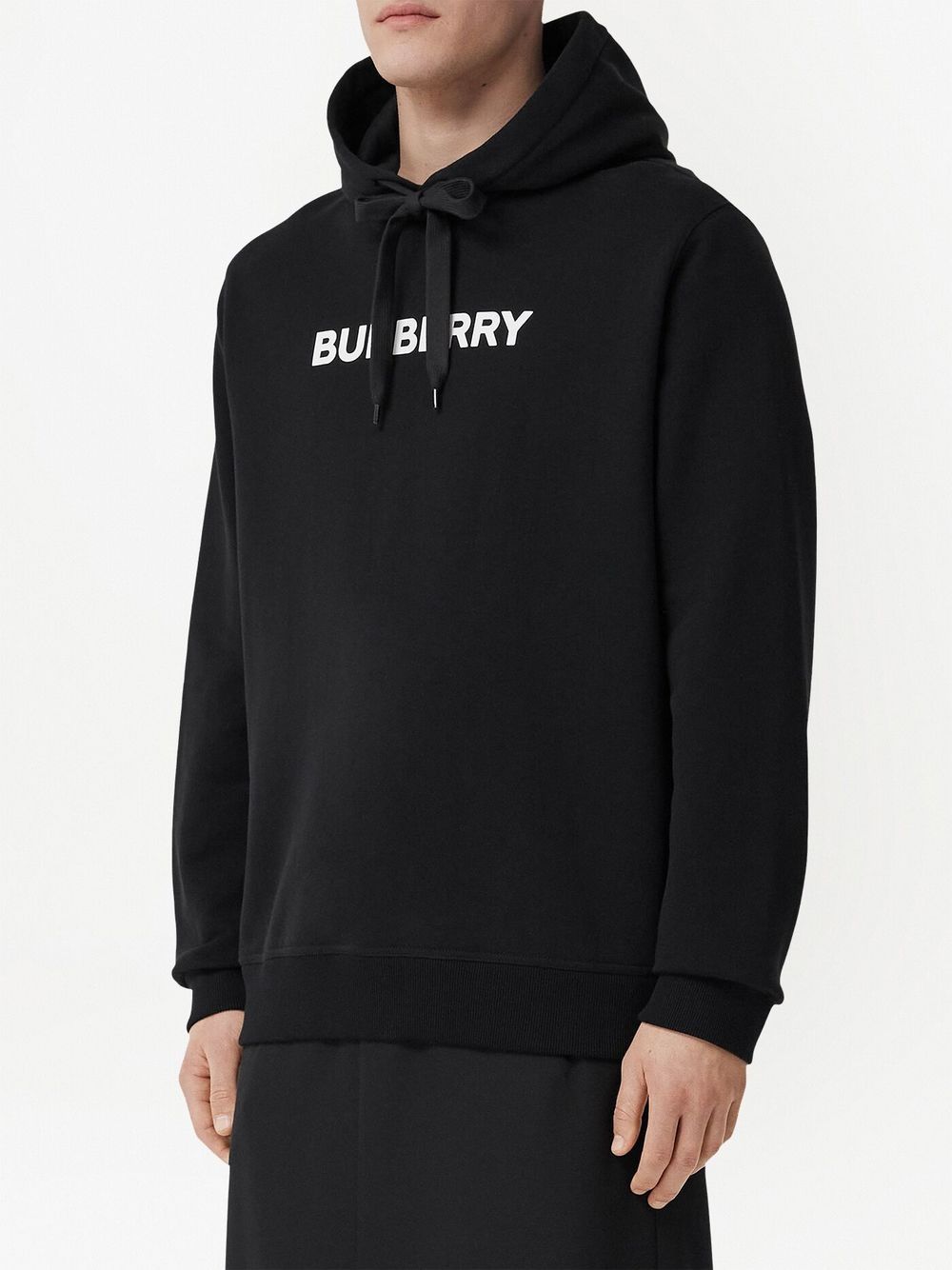 Shop Burberry Logo-print Cotton Hoodie