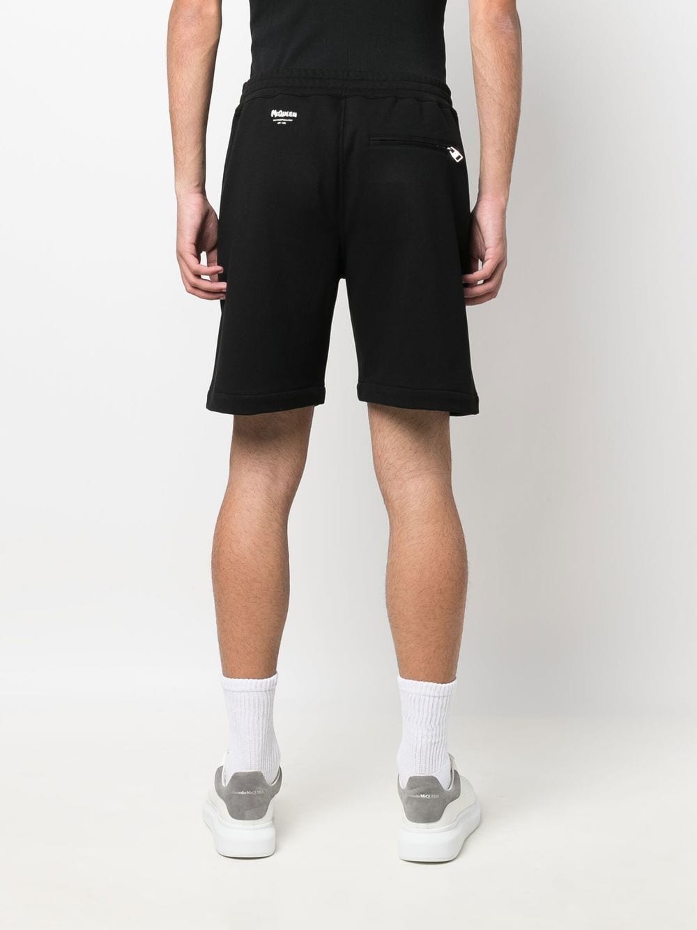 Shop Alexander Mcqueen Embroidered Logo Track Shorts