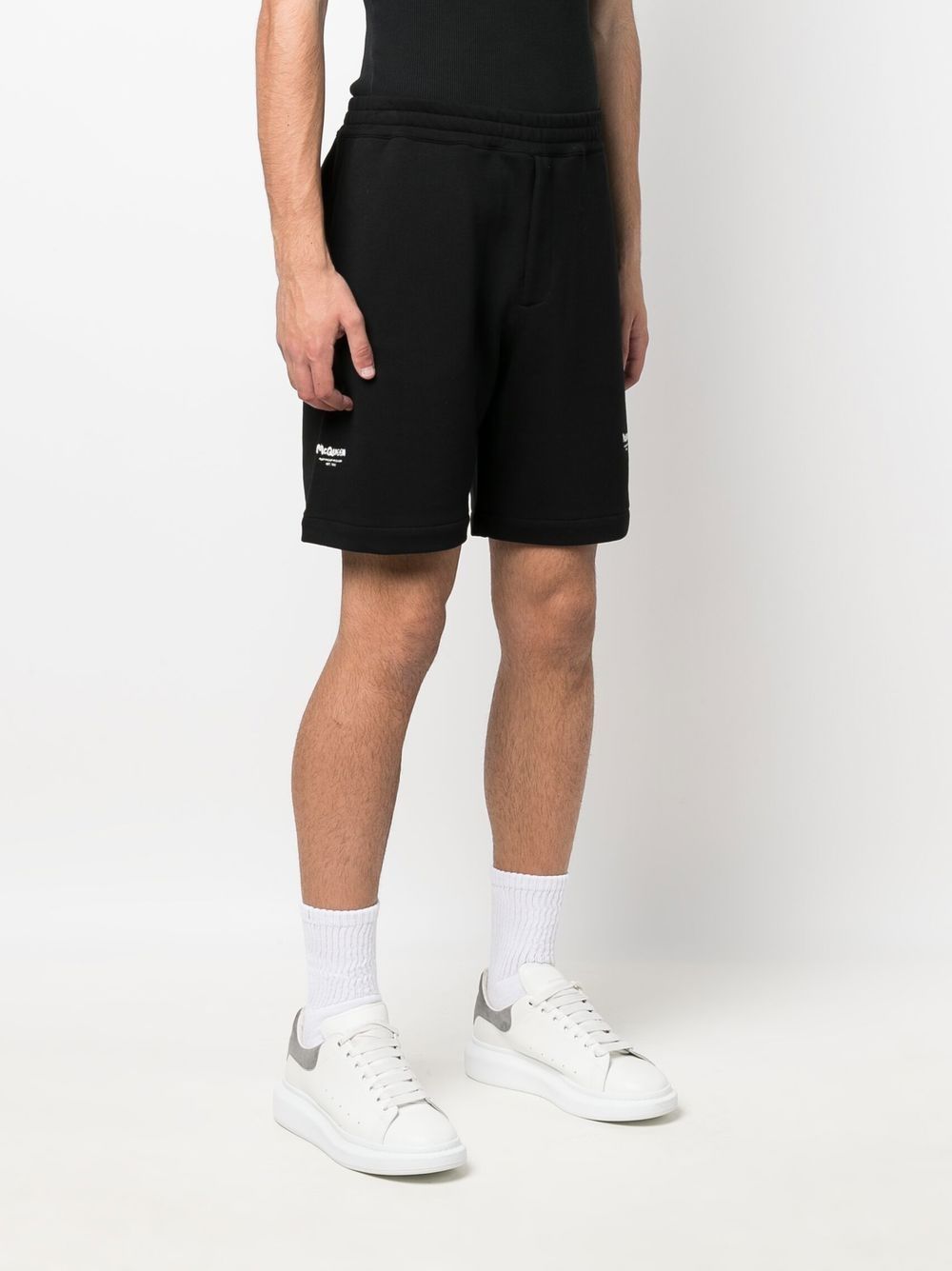 Shop Alexander Mcqueen Embroidered Logo Track Shorts