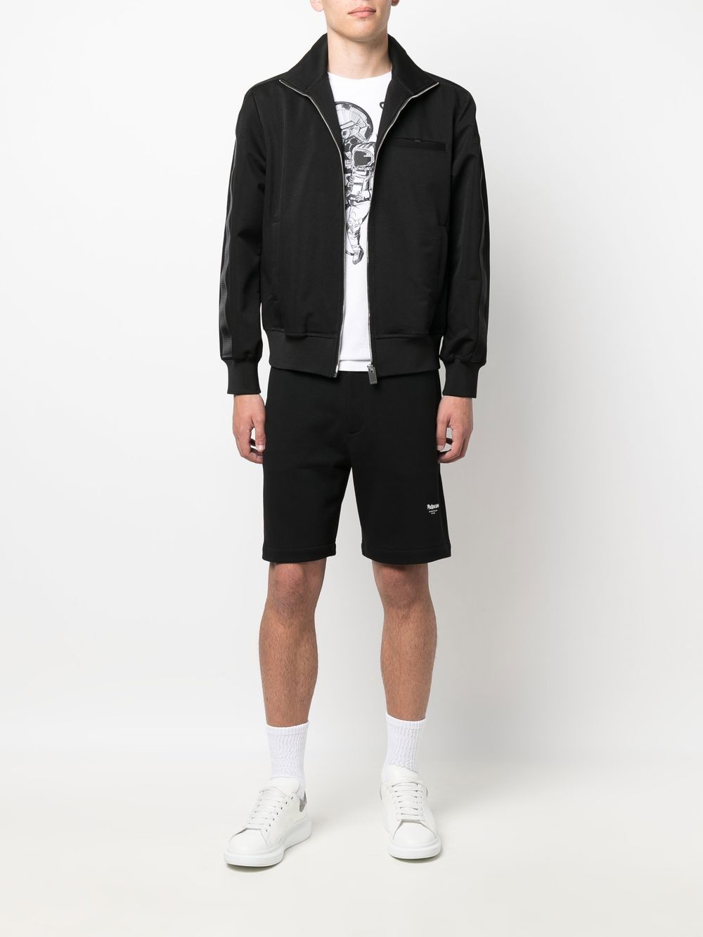 Shop Alexander Mcqueen Embroidered Logo Track Shorts