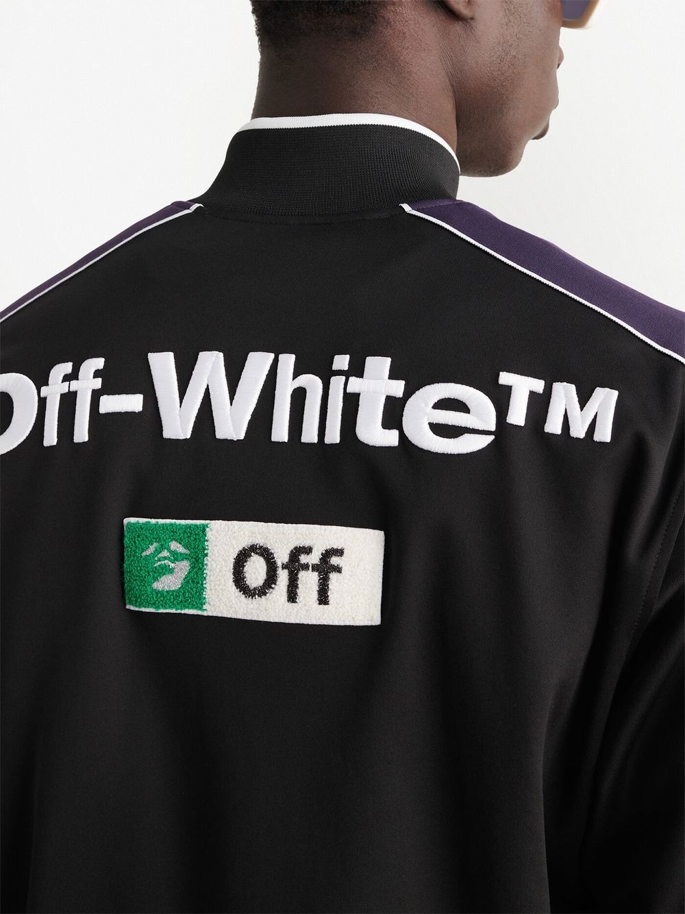Shop Off-white Embroidered-logo Zipped Track Jacket