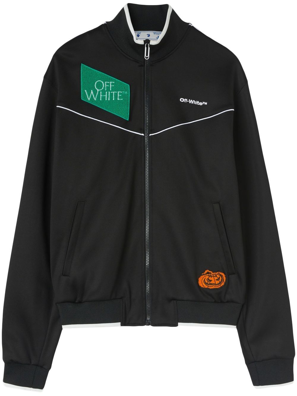 Shop Off-white Embroidered-logo Zipped Track Jacket