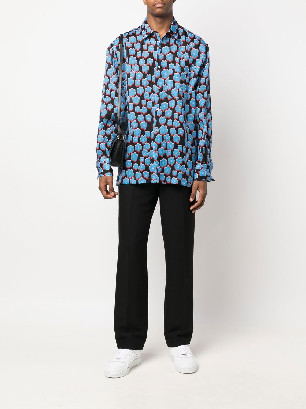 Shop Lanvin Floral-print Cotton Shirt