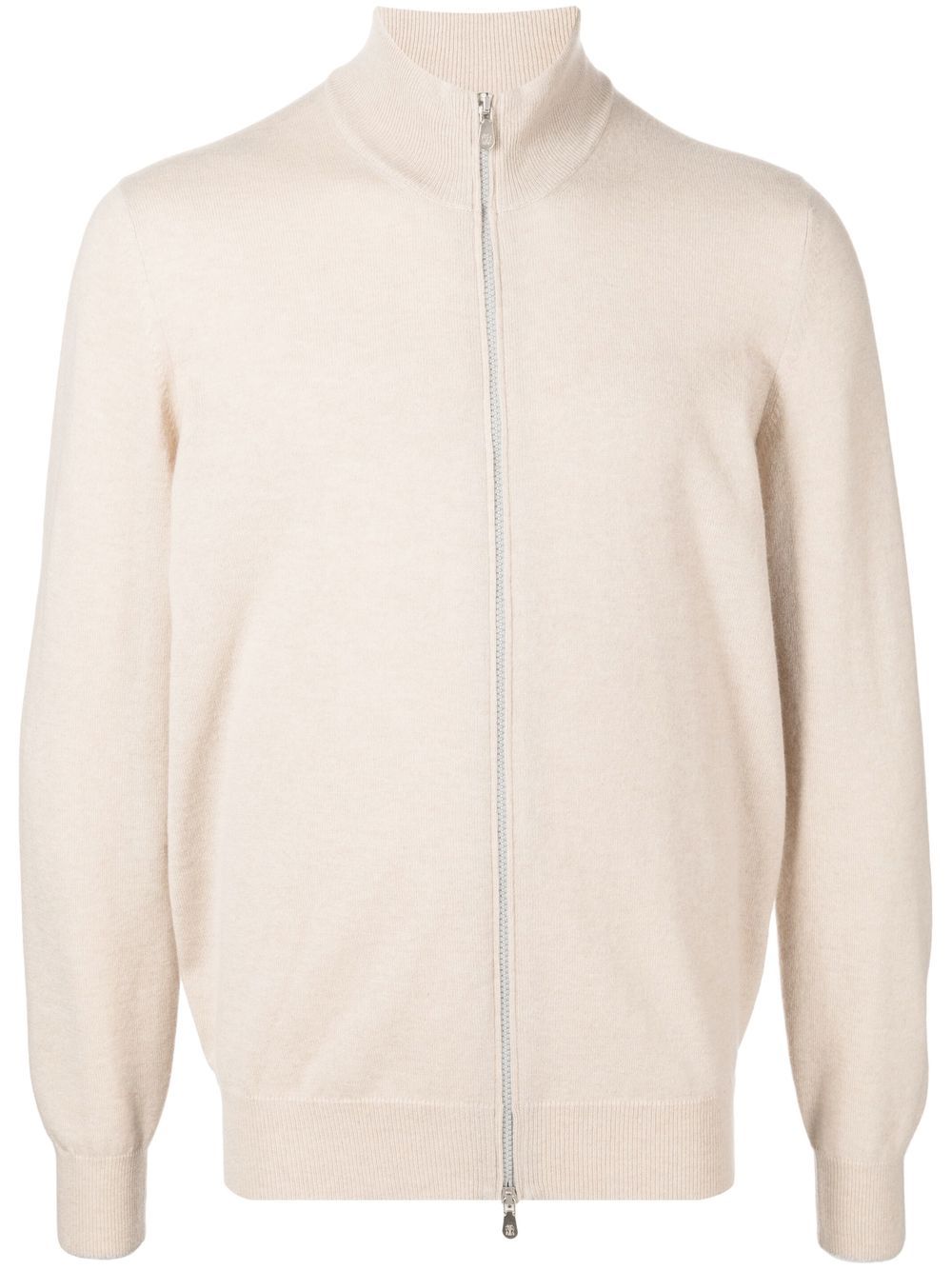 Shop Brunello Cucinelli High-neck Zip-up Cashmere Cardigan