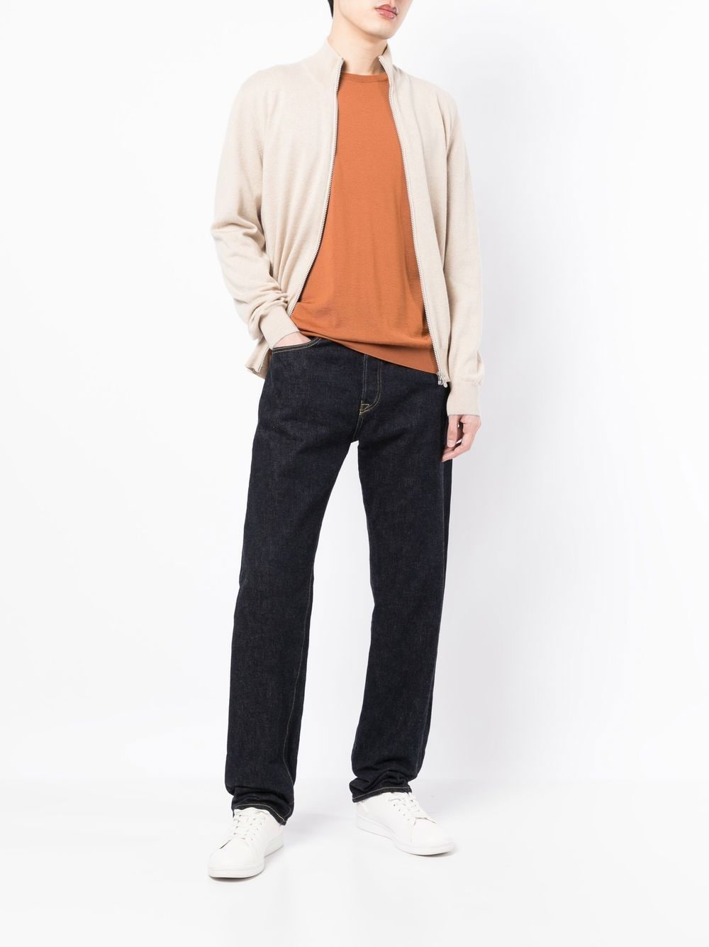 Shop Brunello Cucinelli High-neck Zip-up Cashmere Cardigan