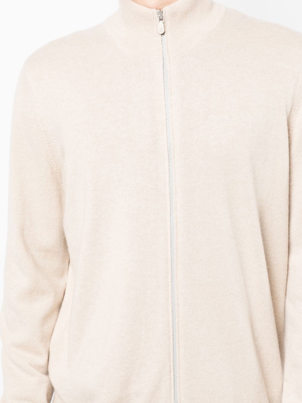 Shop Brunello Cucinelli High-neck Zip-up Cashmere Cardigan