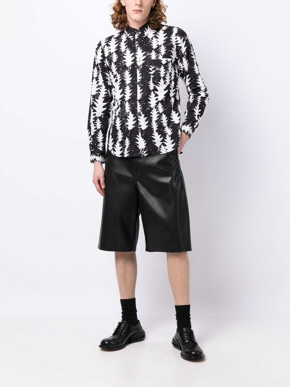 Shop Black Comme Des Garçons Graphic-print Long-sleeves Shirt