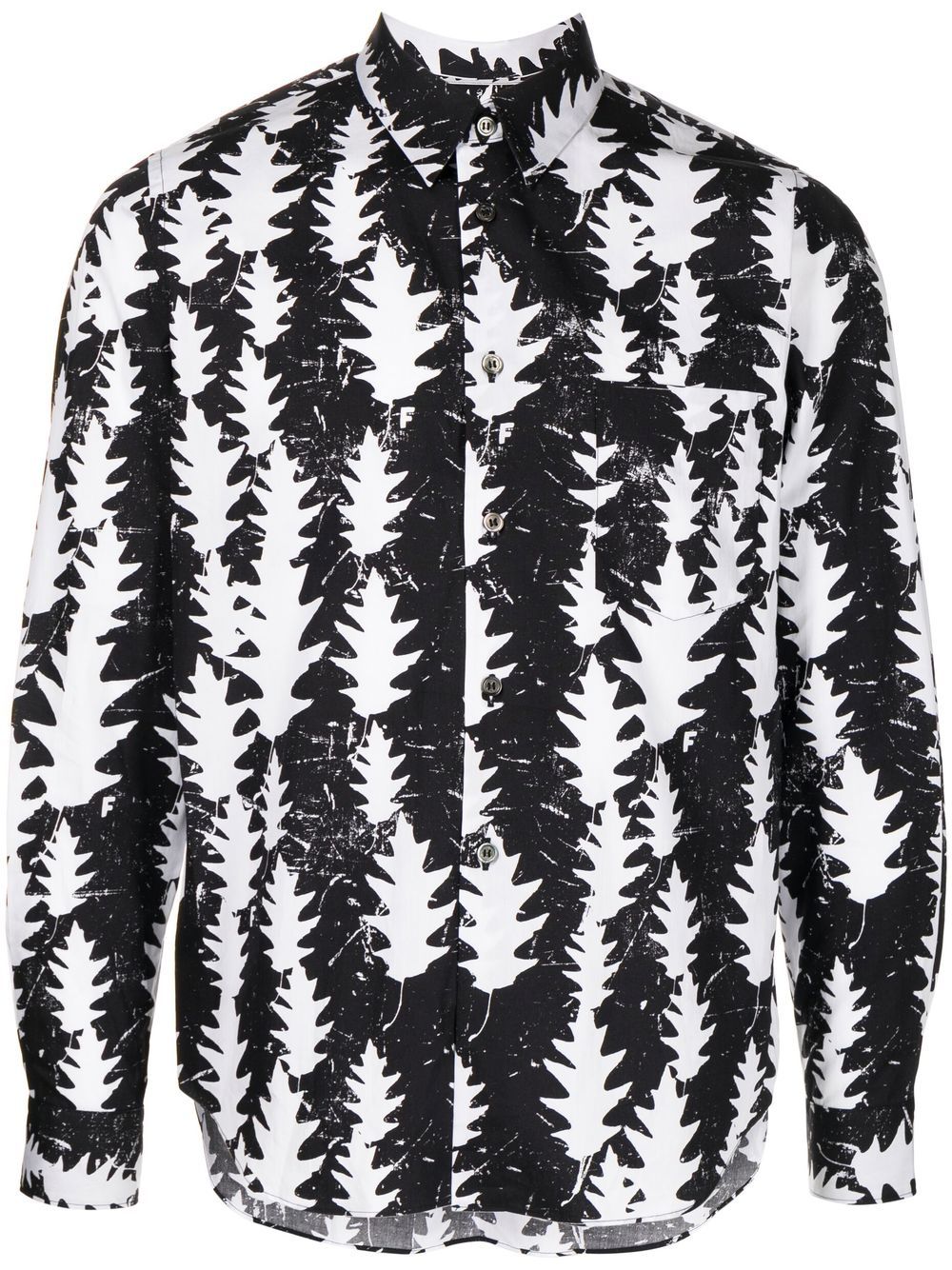 Shop Black Comme Des Garçons Graphic-print Long-sleeves Shirt