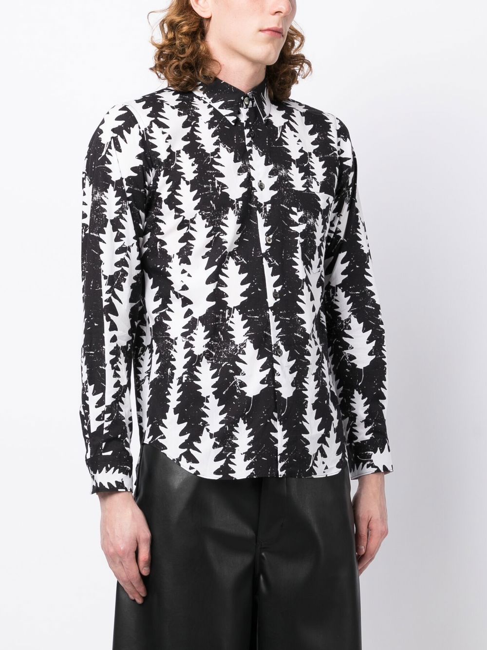 Shop Black Comme Des Garçons Graphic-print Long-sleeves Shirt