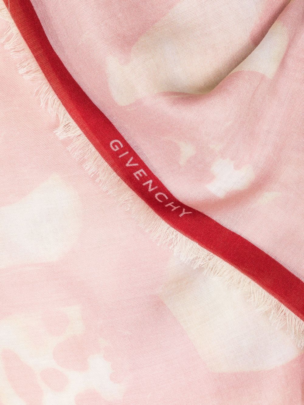 Shop Givenchy Face-print Logo-jacquard Fringed Scarf