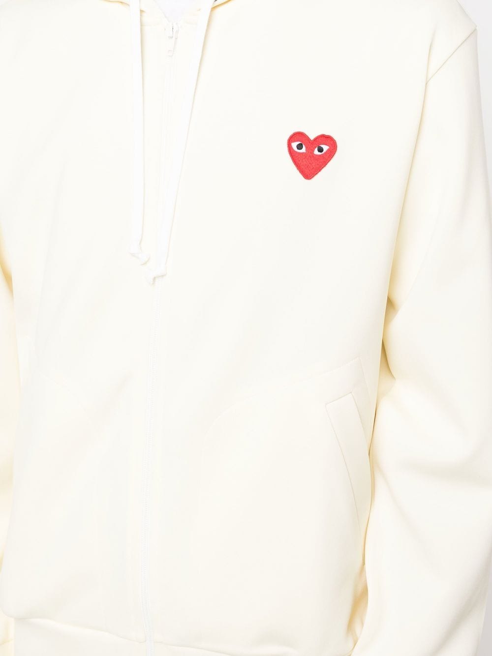 Shop Comme Des Garçons Play Heart-patch Zip-up Hoodie