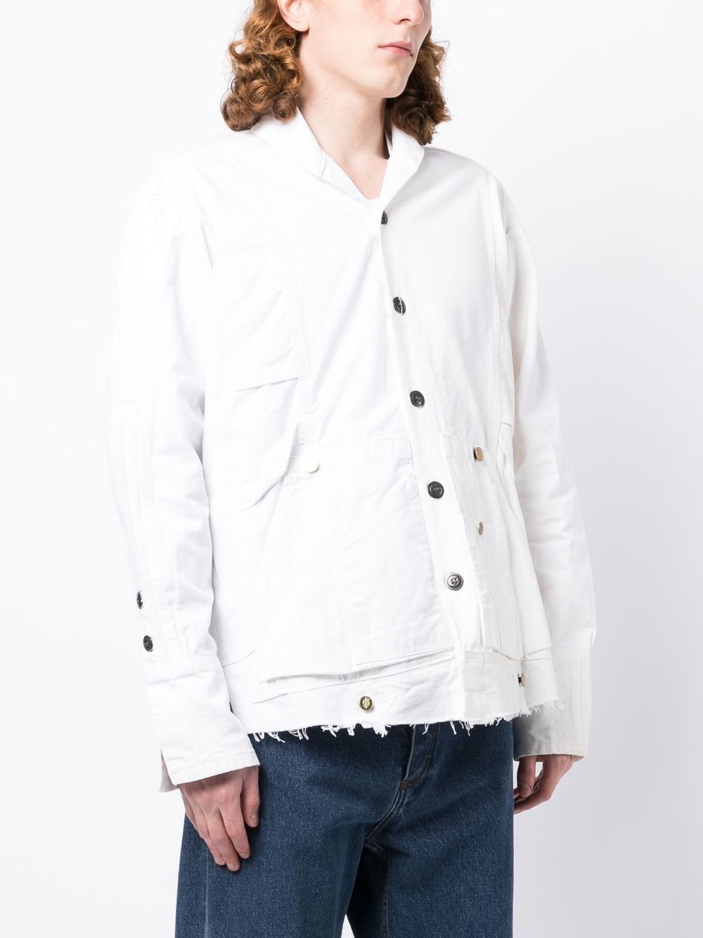 Shop Greg Lauren Fringed Edge Shirt