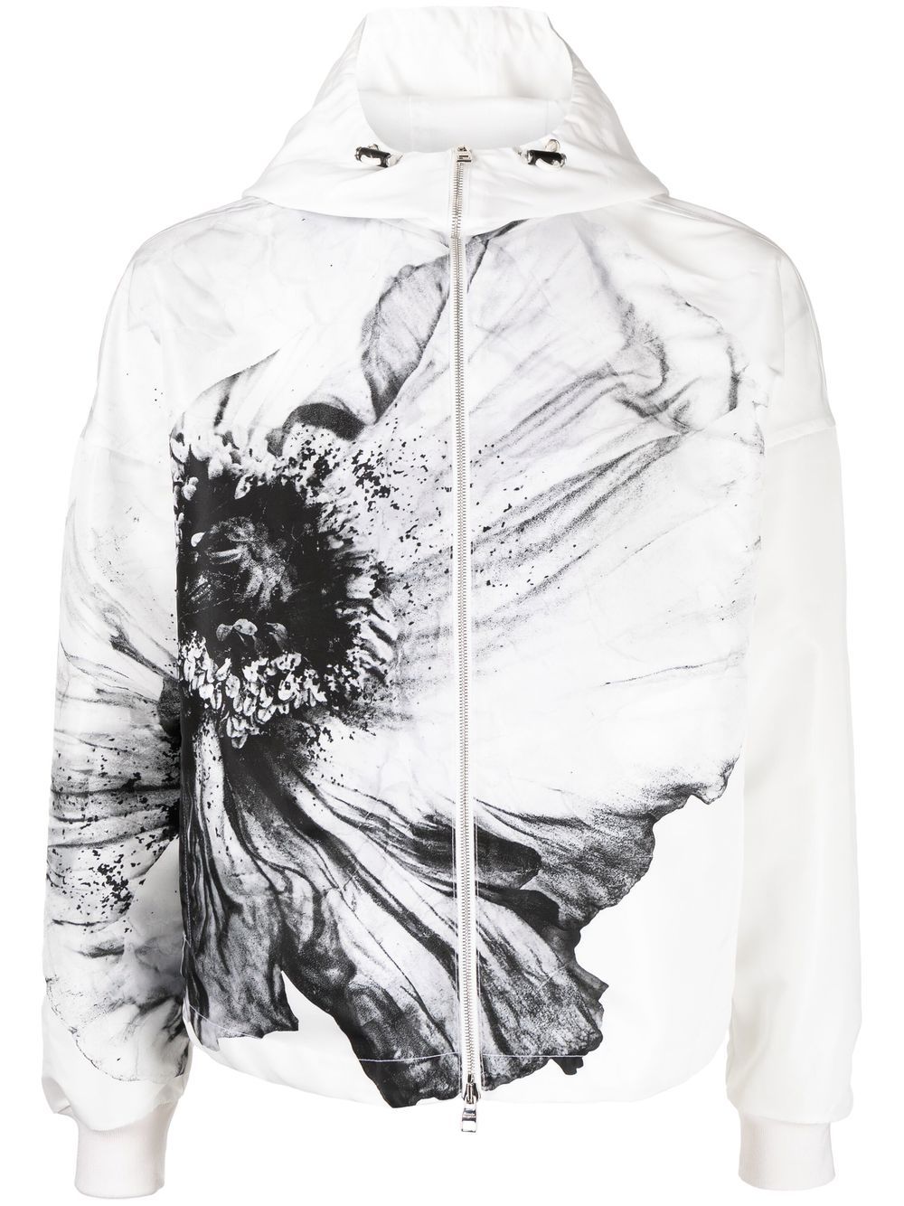 Shop Alexander Mcqueen Floral-print Hooded Jacket