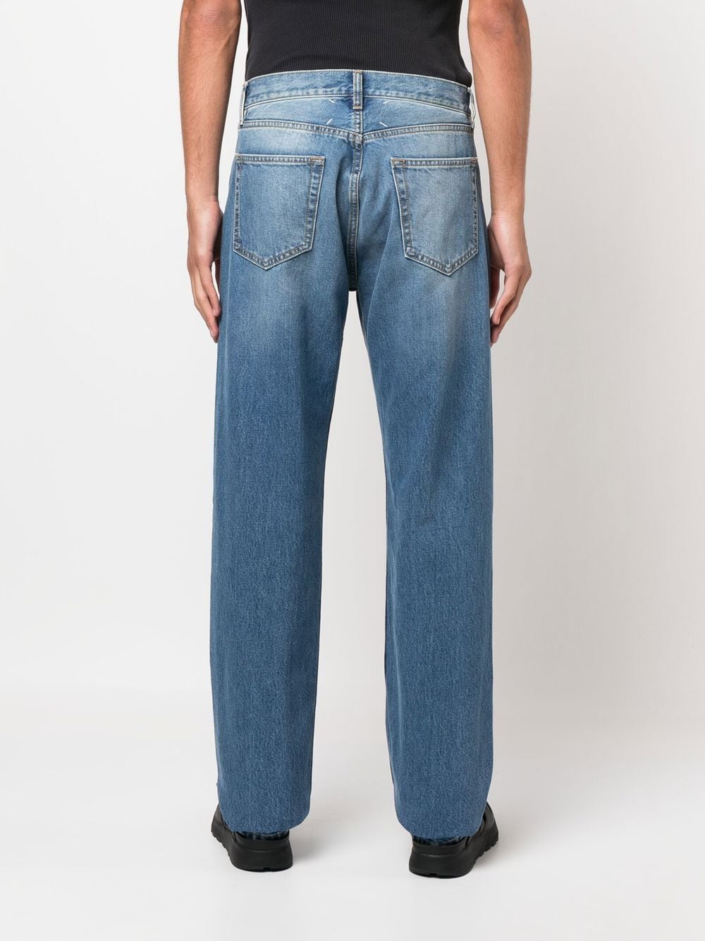 Shop Maison Margiela Four-stitch Straight-leg Jeans