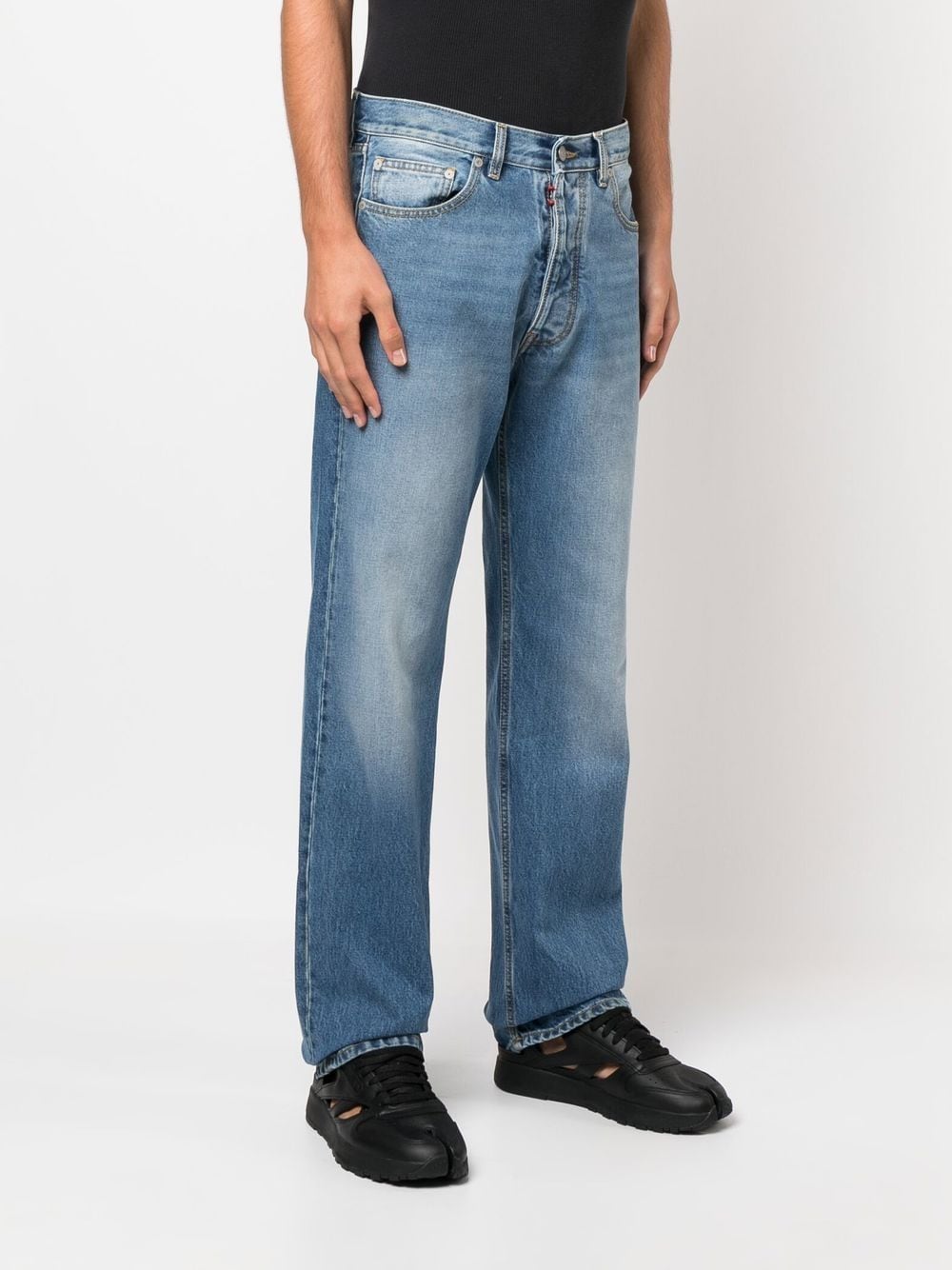 Shop Maison Margiela Four-stitch Straight-leg Jeans