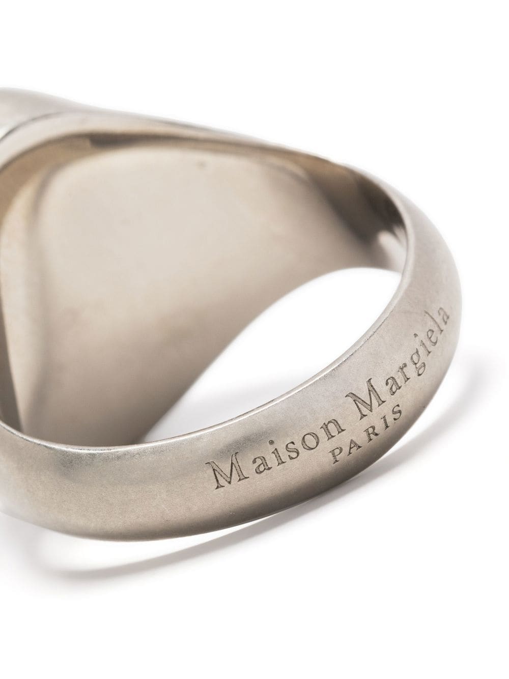Shop Maison Margiela Engraved-logo Signet Ring
