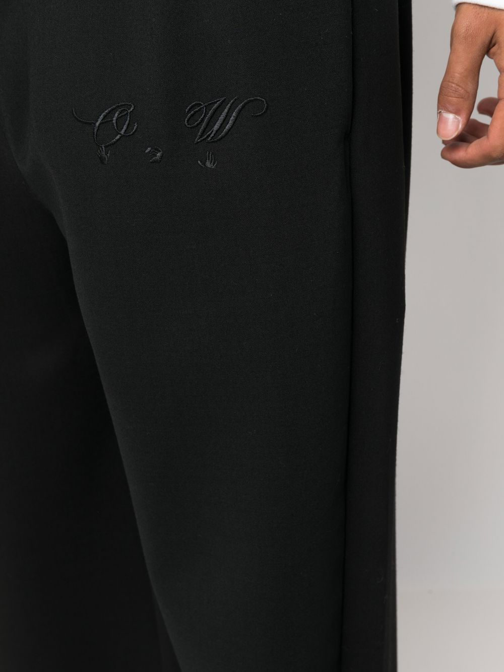 Shop Off-white Embroidered Logo Straight-leg Sweatpants