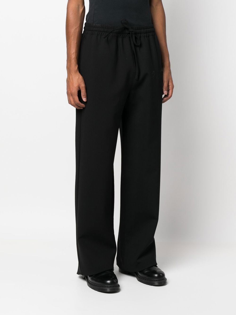 Shop Off-white Embroidered Logo Straight-leg Sweatpants