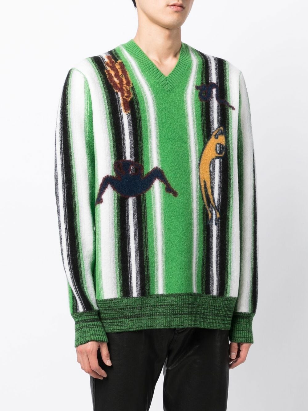 Shop Toga Virilis Graphic-print V-neck Jumper