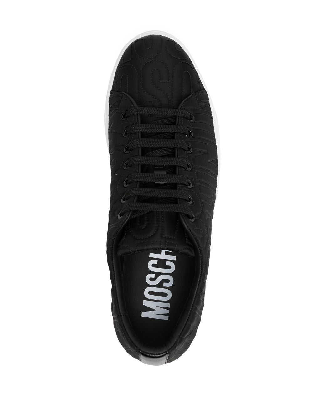Shop Moschino Embroidered-logo Low-top Sneakers