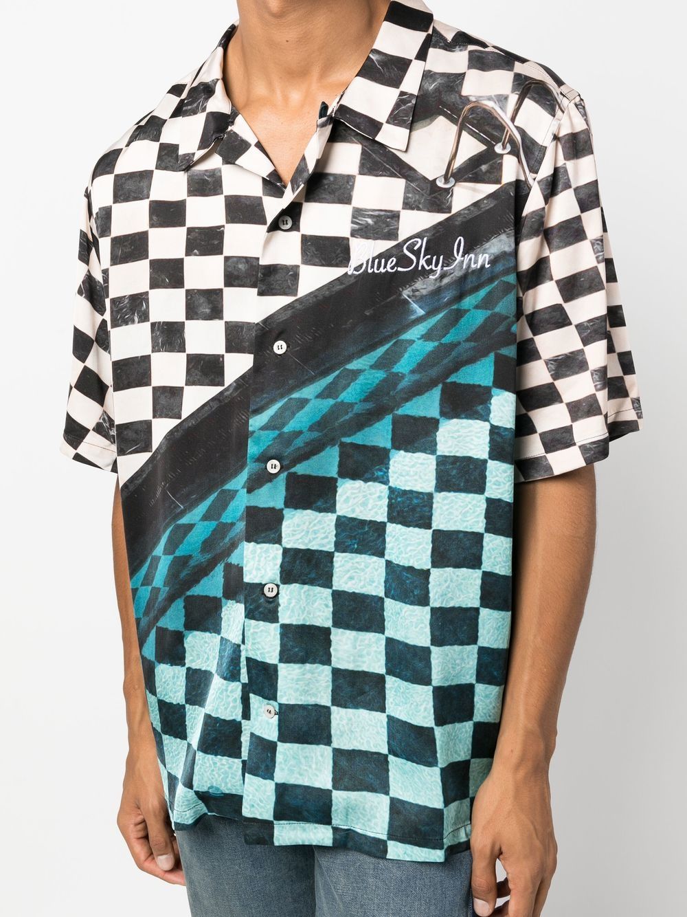 Shop Blue Sky Inn Embroidered-logo Checked Shirt