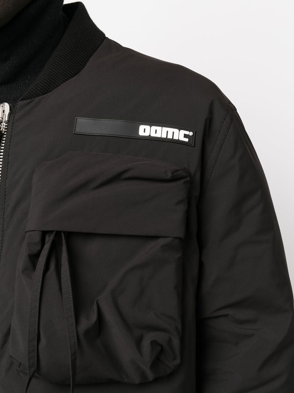 Shop Oamc Logo-patch Zip-up Padded Coat