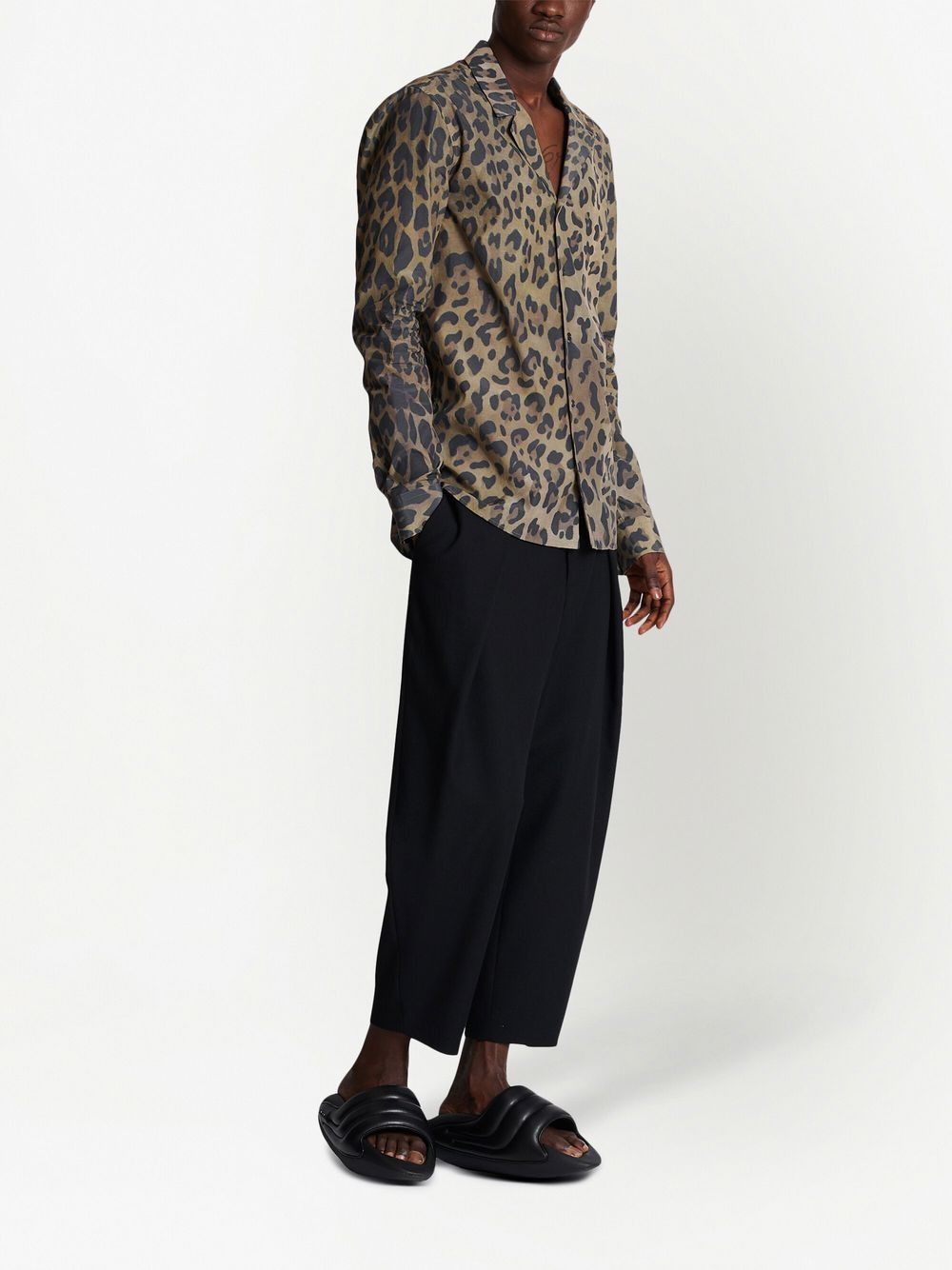 Shop Balmain Leopard-print Shirt