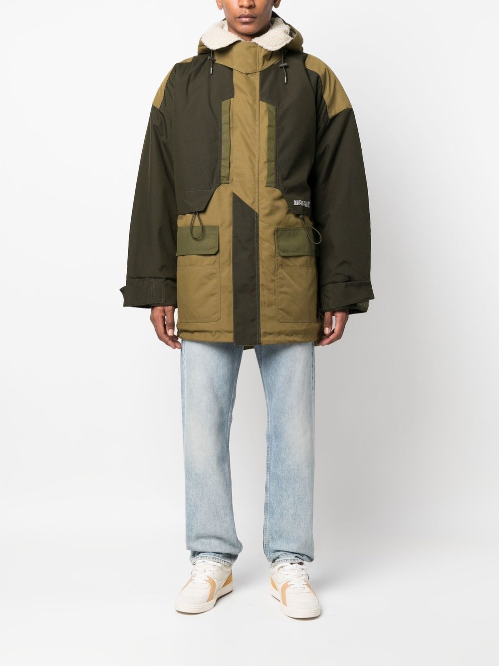 Shop Isabel Marant Logo-print Colour-block Hooded Jacket