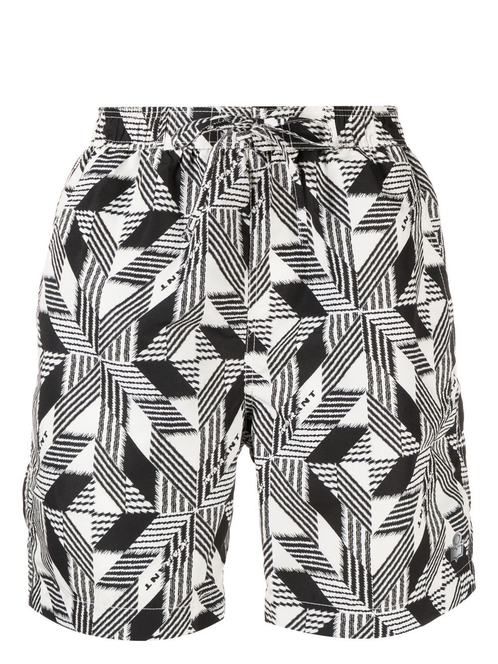 Shop Isabel Marant Geometric Print Swim Shorts