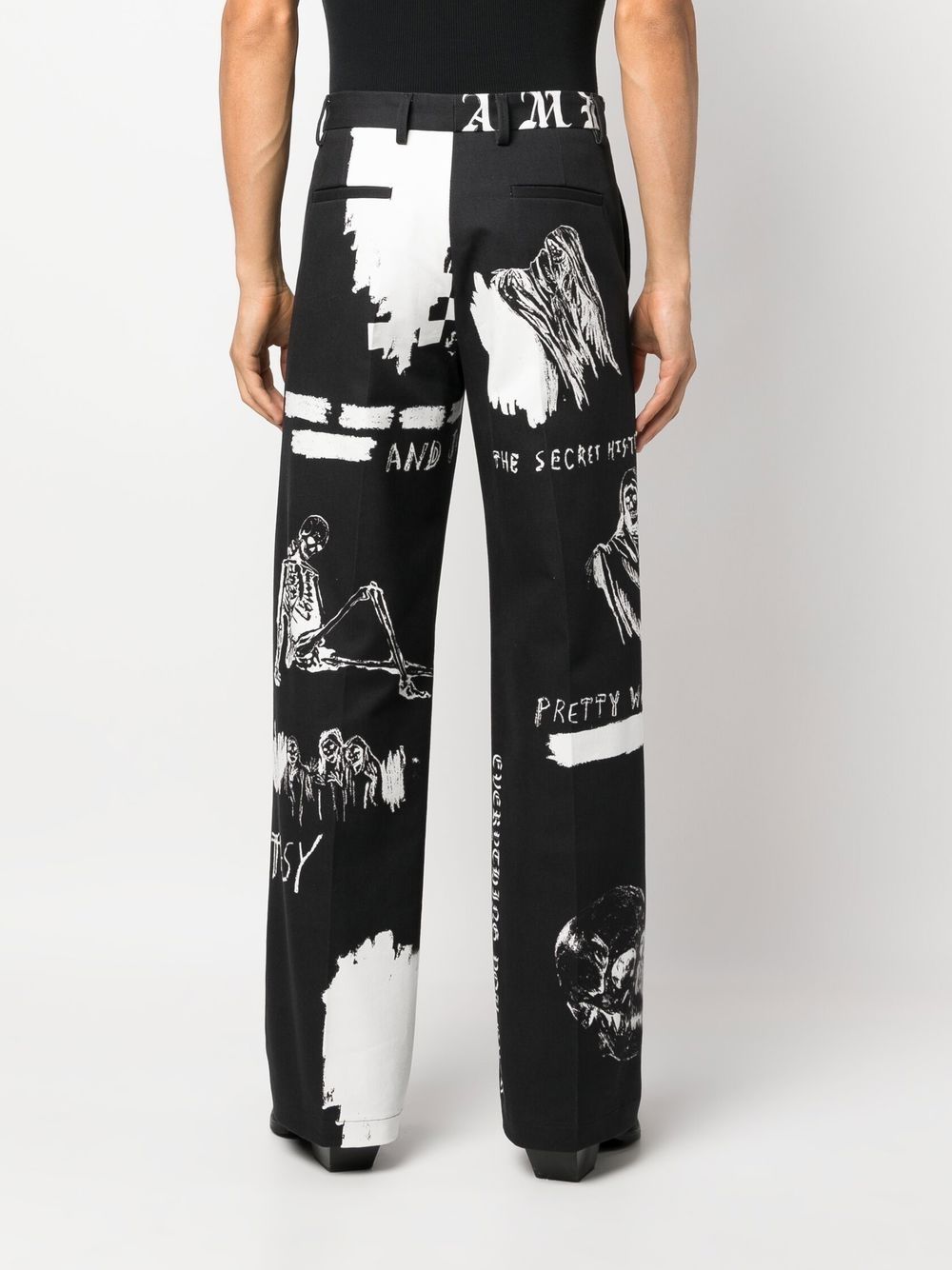 Shop Amiri Graphic-print Straight-leg Trousers