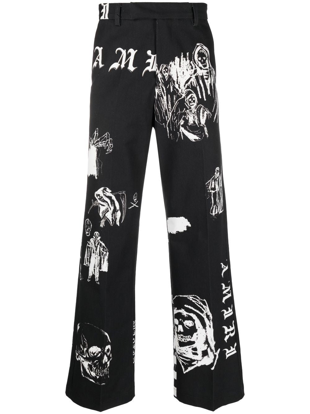 Shop Amiri Graphic-print Straight-leg Trousers