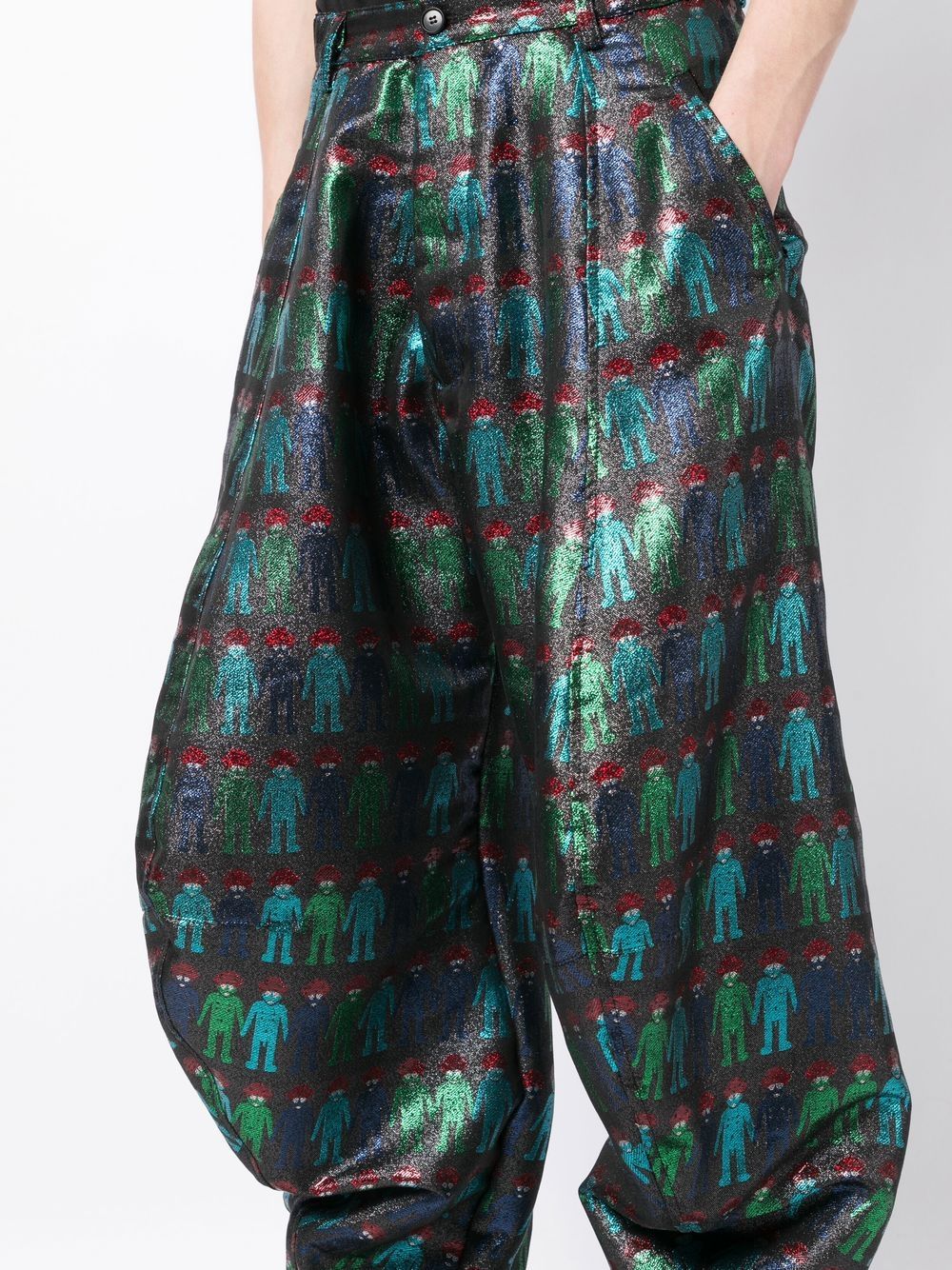 Shop Walter Van Beirendonck Graphic-print Tapered-leg Trousers