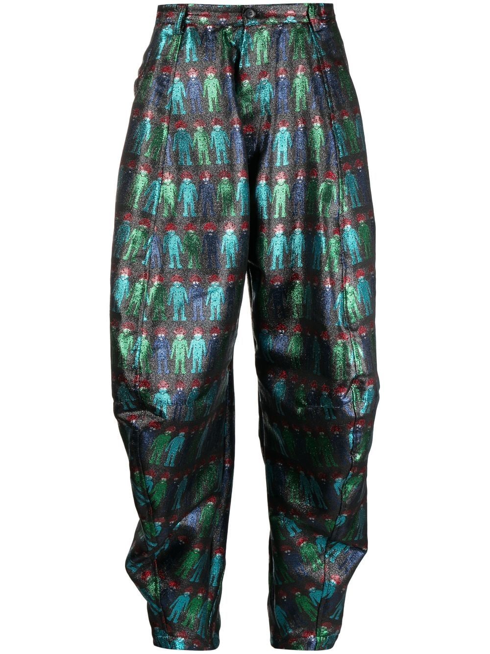 Shop Walter Van Beirendonck Graphic-print Tapered-leg Trousers
