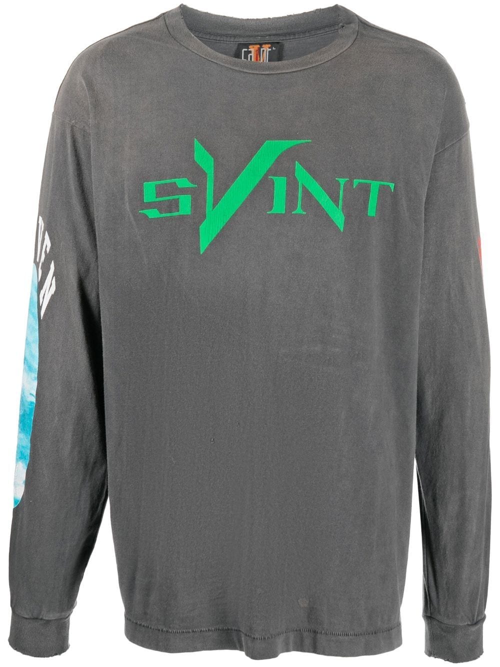 Shop Saint Mxxxxxx Logo-print Long-sleeve T-shirt