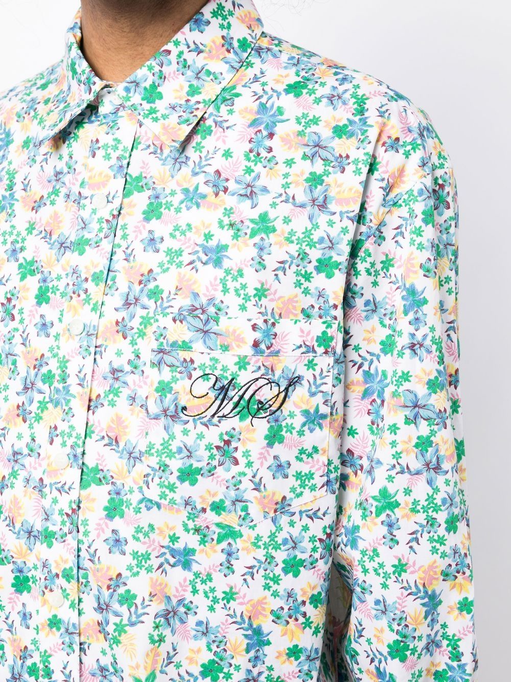 Shop Marine Serre Floral Print Shirt