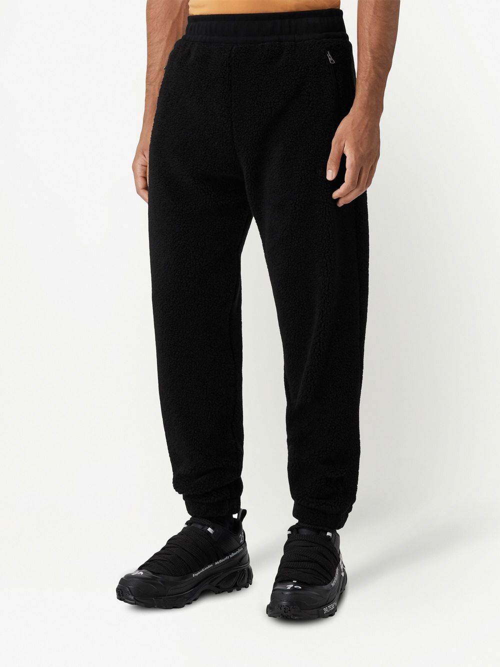 Shop Burberry Embroidered-logo Fleece Track Pants