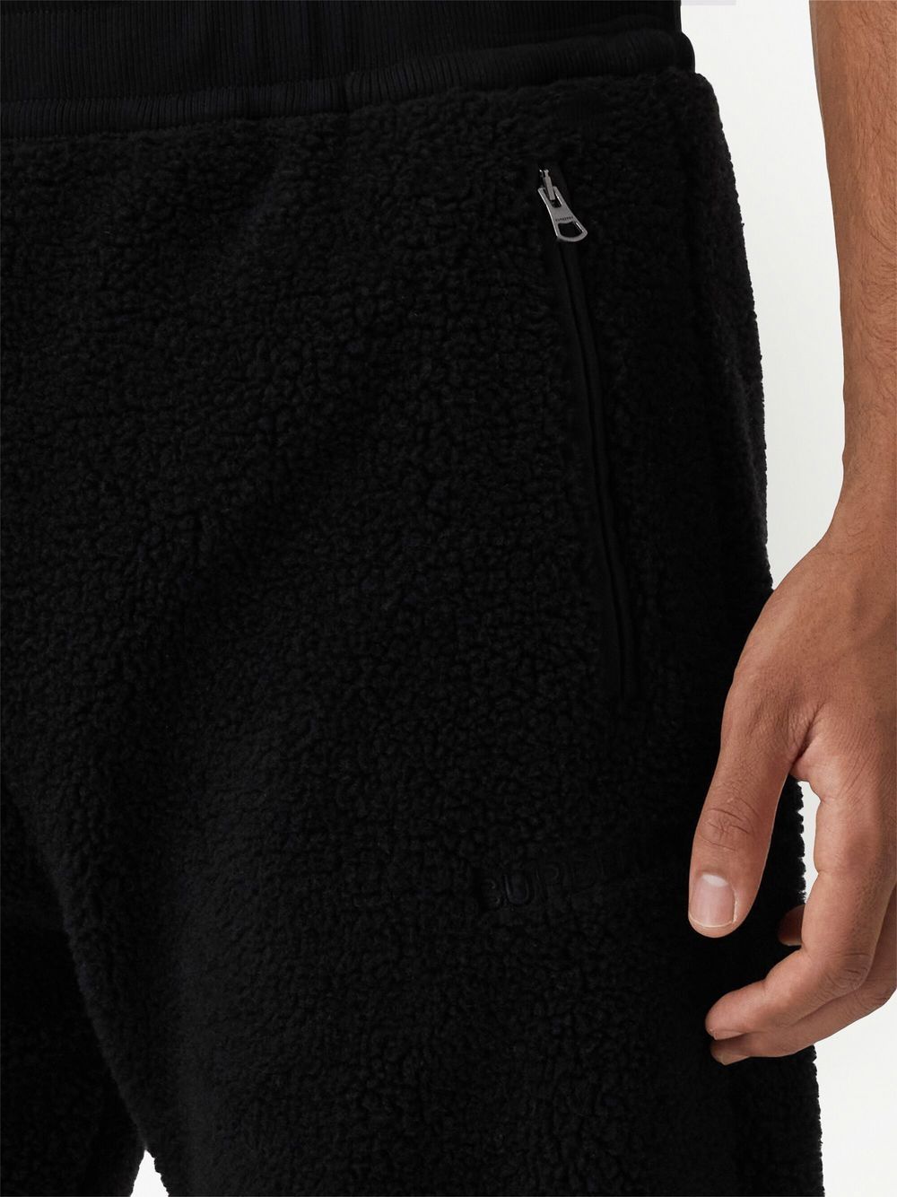 Shop Burberry Embroidered-logo Fleece Track Pants