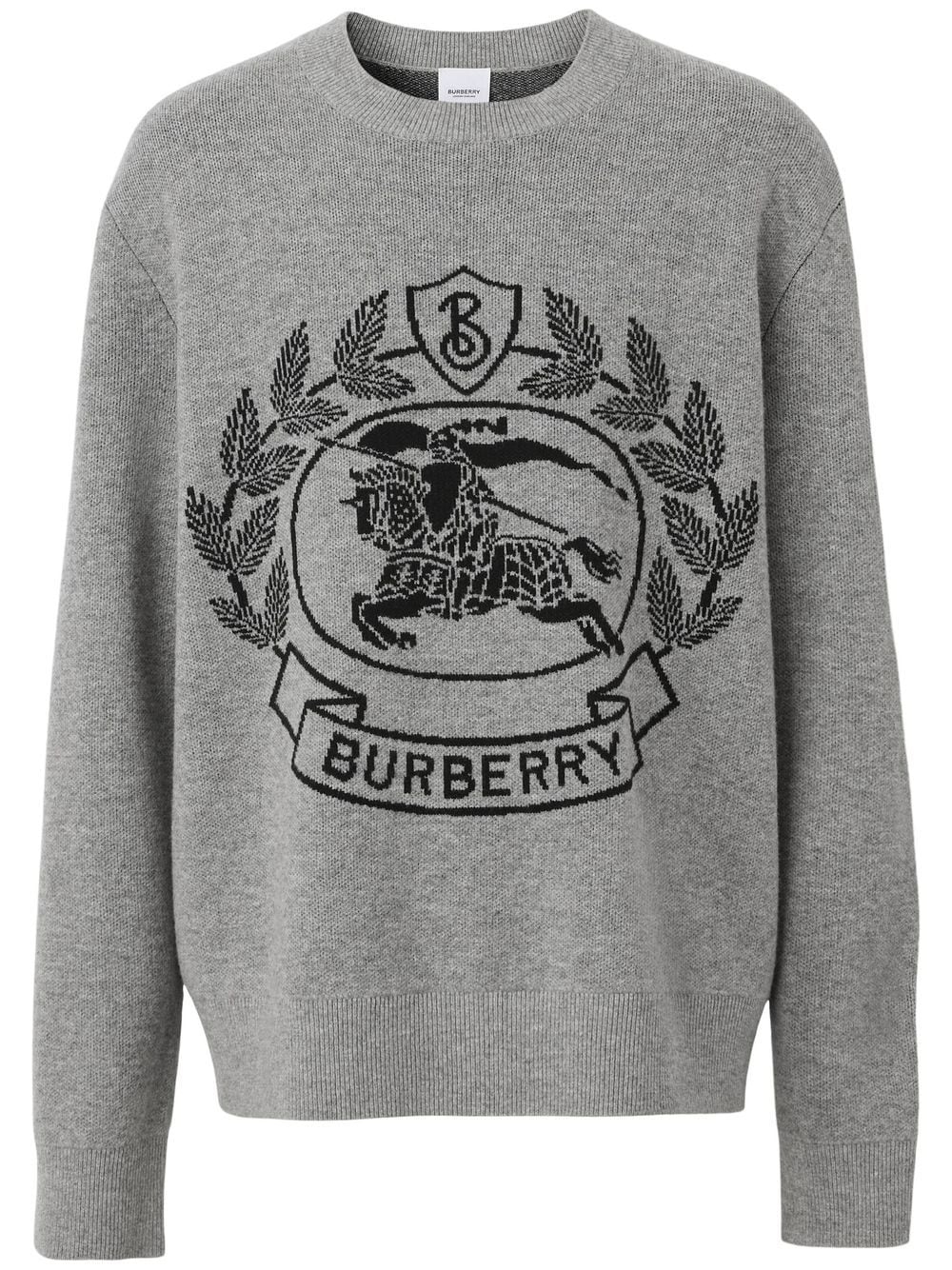 Shop Burberry Ekd Intarsia Wool Jumper