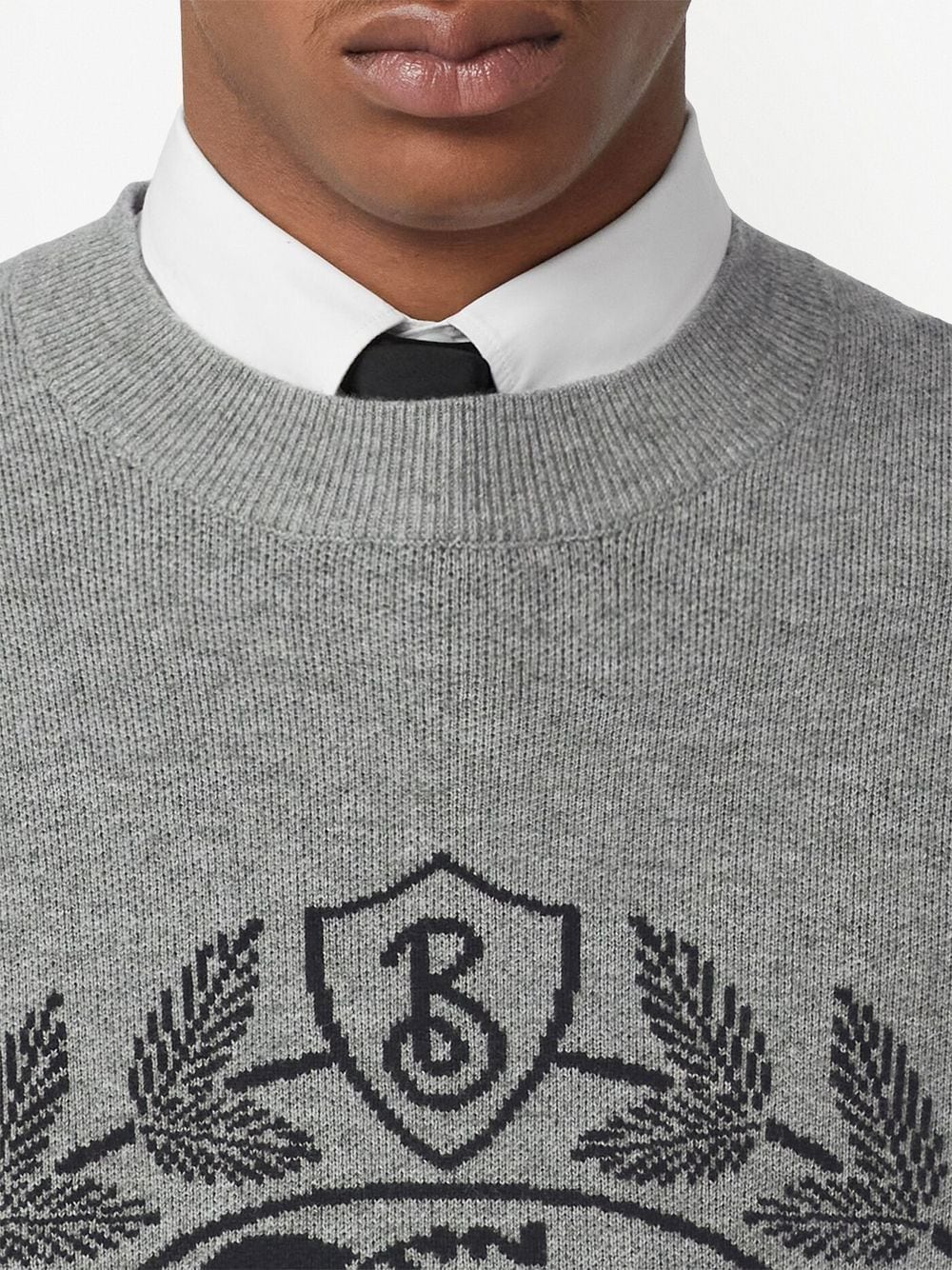 Shop Burberry Ekd Intarsia Wool Jumper