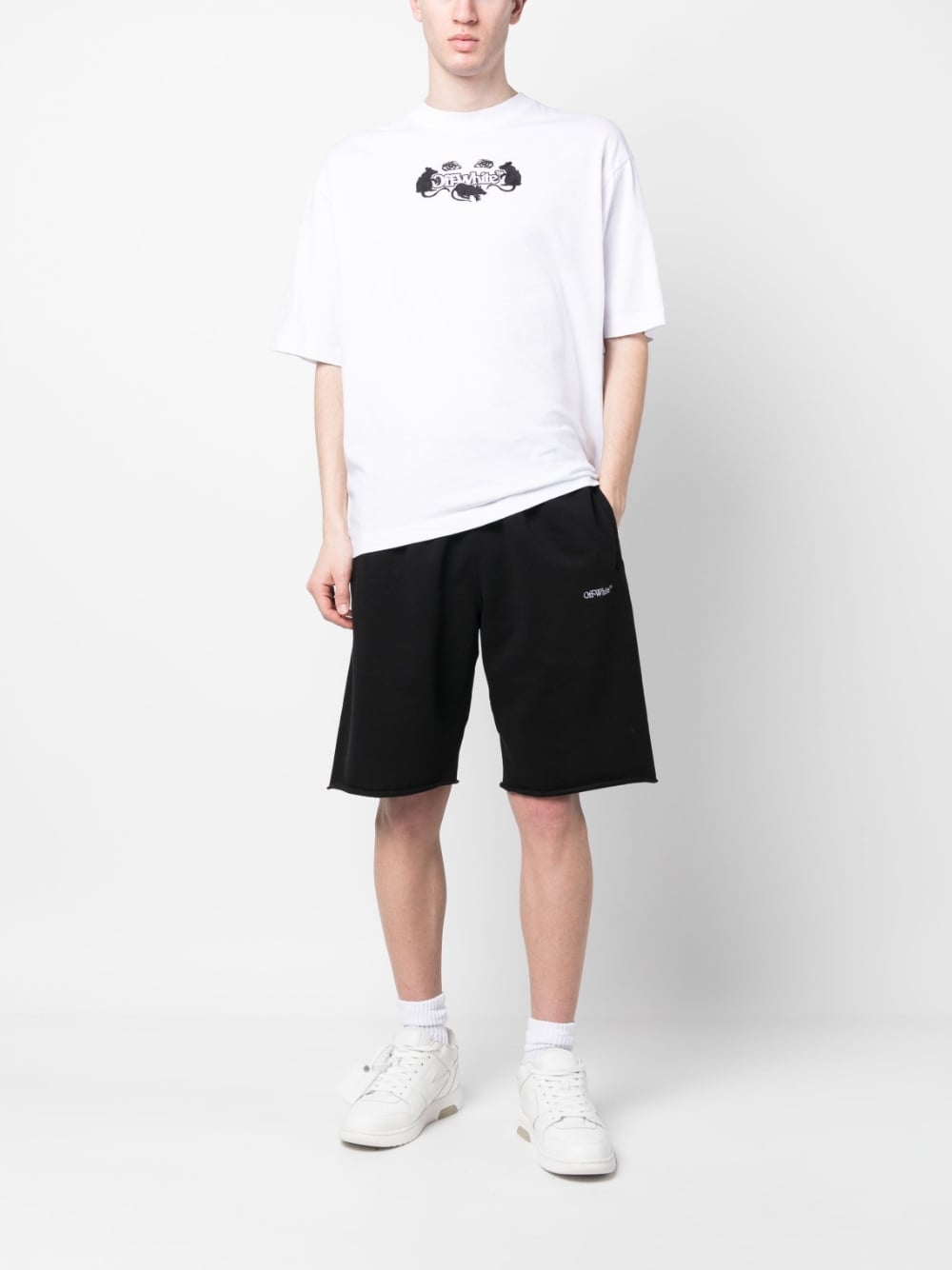Shop Off-white Knee-length Track Shorts