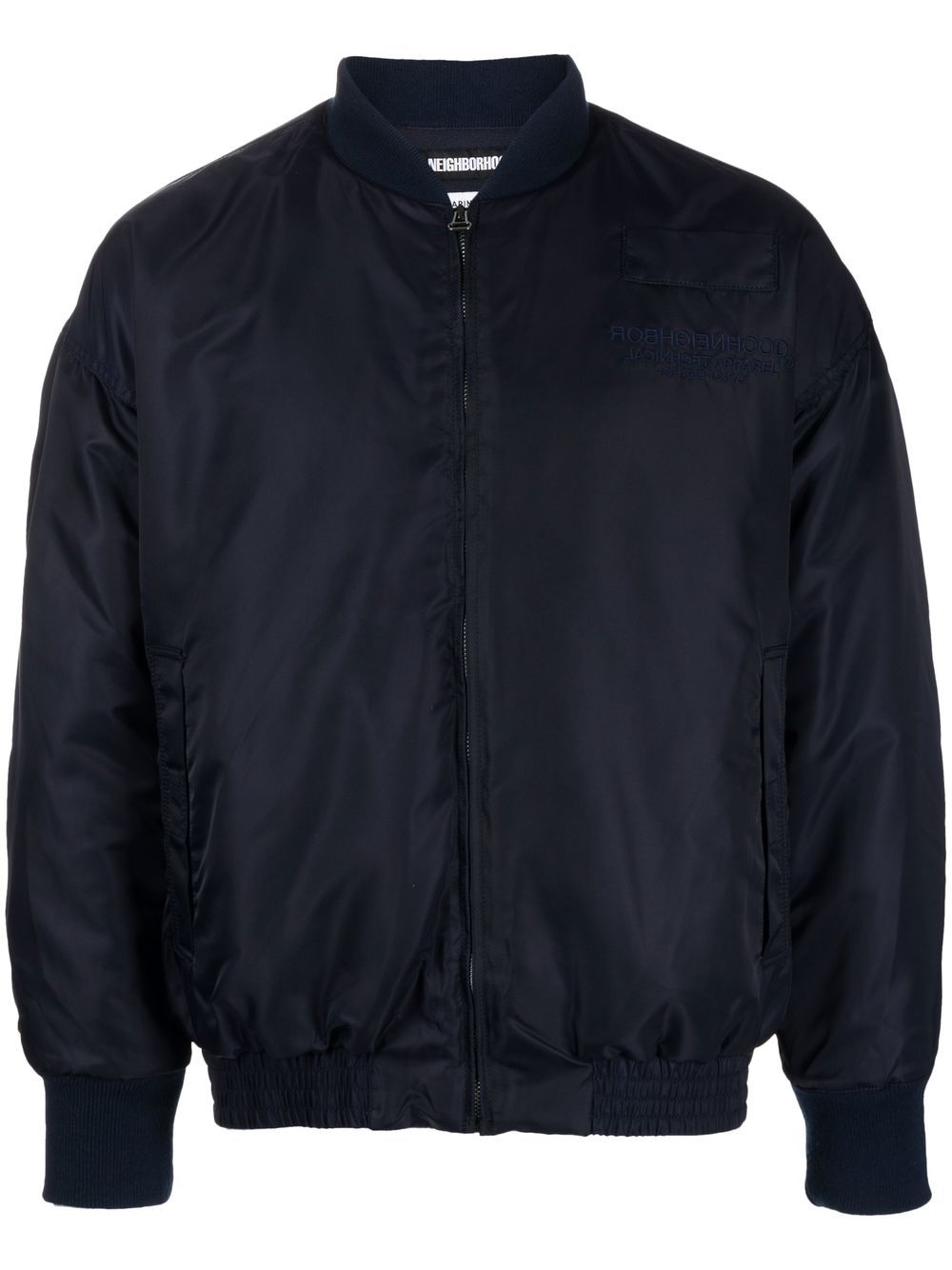 Shop Neighborhood Graphic-print Embroidered Navy Bomber Jacket