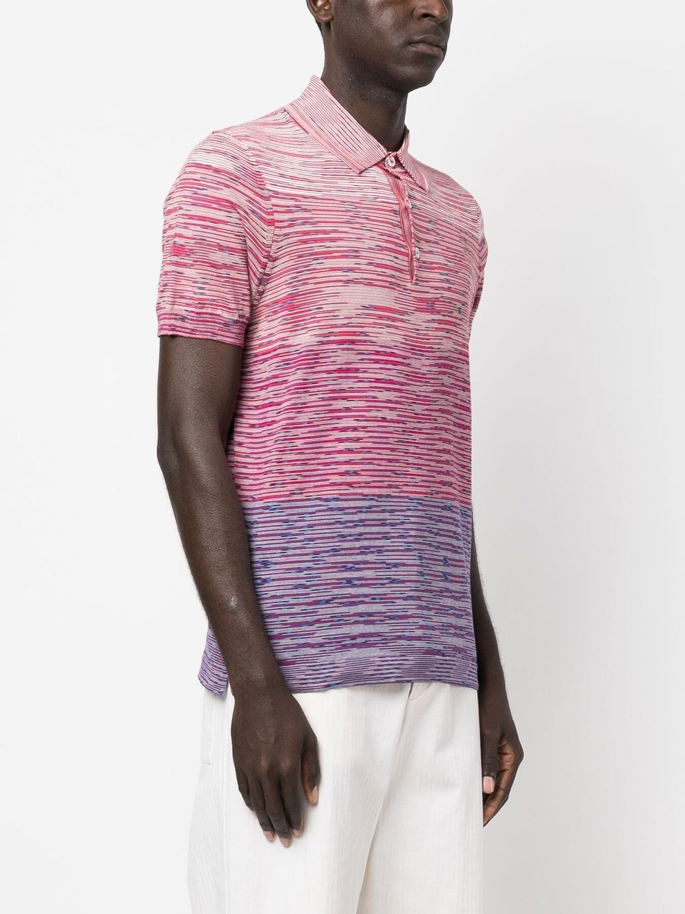 Shop Missoni Fine-knit Short-sleeve Polo Shirt
