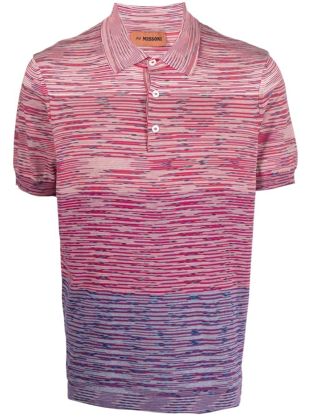 Shop Missoni Fine-knit Short-sleeve Polo Shirt