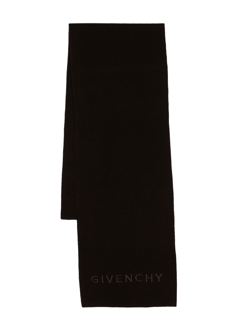 Shop Givenchy Logo-embroidery Wool Scarf